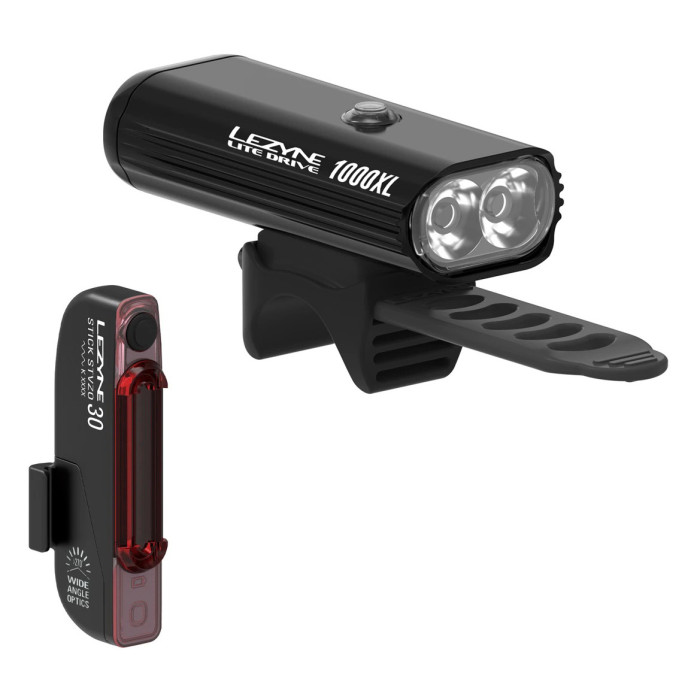 Комплект фар Lezyne LITE DRIVE 1000XL / STICK PAIR 1000/30 люменов Y14 