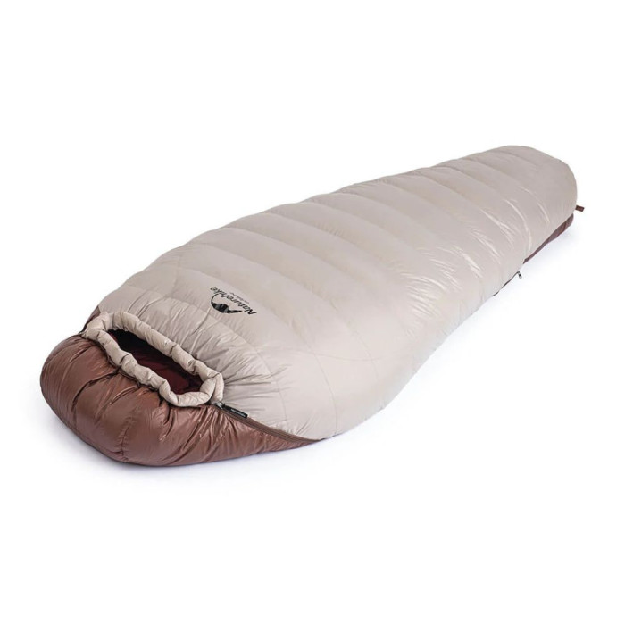Спальник с натуральным пухом Naturehike Snowbird NH20YD001, р-р L, коричневый 380 г  