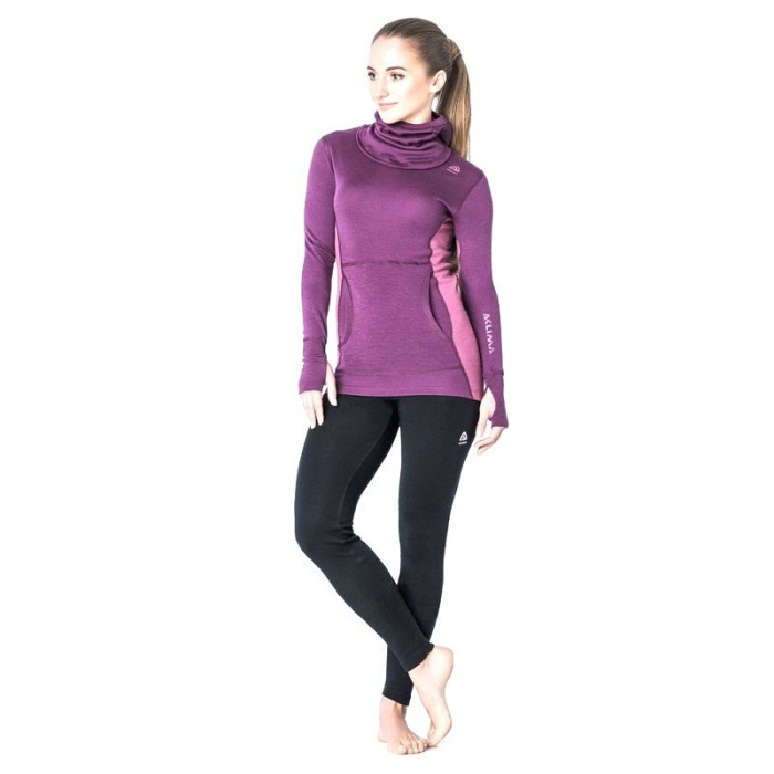 Худи женское Aclima WarmWool Hood Sweater Woman Grape Wine/Damson, M  