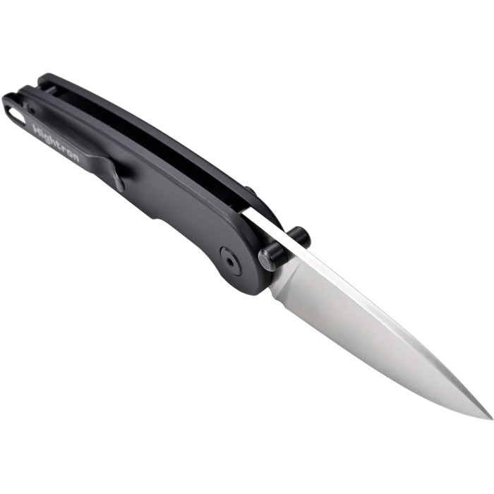 Нож Hightron Birdidi, D2, алюминий, черный, сатиновый клинок  