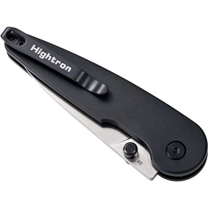 Нож Hightron Birdidi, D2, алюминий, черный, сатиновый клинок  
