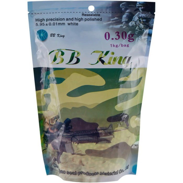 Страйкбольные шарики BB King Normal, 6 мм 0.28g, 1kg/bag white  