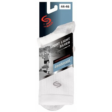 Термоноски InMove Sport Light Deodorant Белый с светло-серым, 38-40  