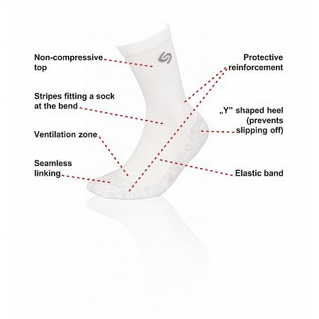 Термоноски InMove Sport Light Deodorant Белый с светло-серым, 38-40  