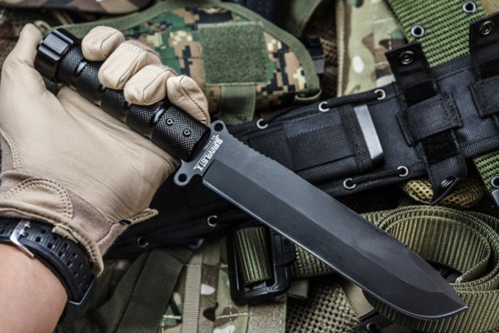 Нож Kizlyar Supreme Survivalist X, сталь D2 Black Titanium  