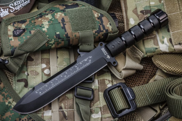 Нож Kizlyar Supreme Survivalist X, сталь D2 Black Titanium  