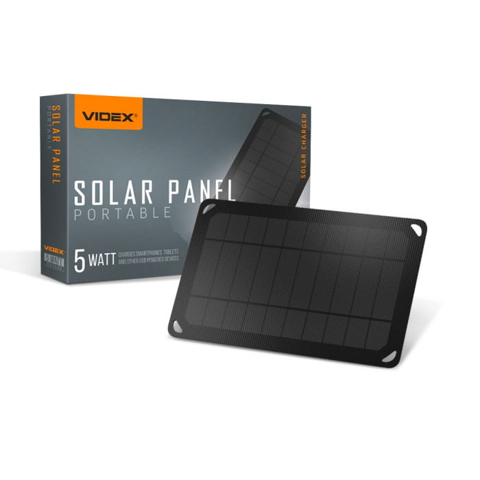 Портативное зарядное устройство солнечная панель VIDEX VSO-F505U 5W 
