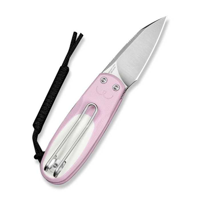 Нож складной карманный Civivi Purr, (4.65 см) Nitro-V / G10 розовый/белый  