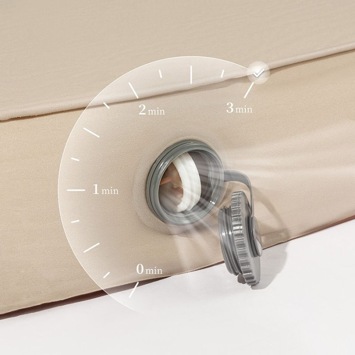 Матрас самонадувающийся 10 см двойной с помпой Naturehike NH20FCD08, бежевый  