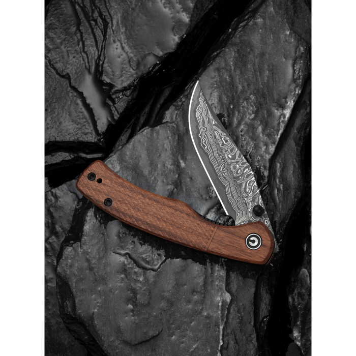 Нож складной карманный Civivi Clingman (7.6 см) Damascus / Guibourtia Wood дерево  