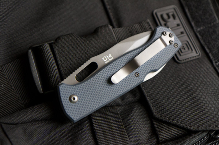 Нож Kizlyar Supreme Ute, сталь 440C, рукоять G10 (серый)  