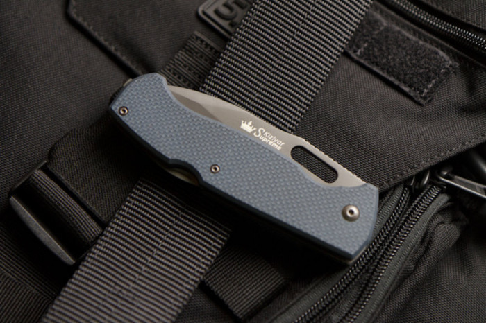 Нож Kizlyar Supreme Ute, сталь 440C, рукоять G10 (серый)  