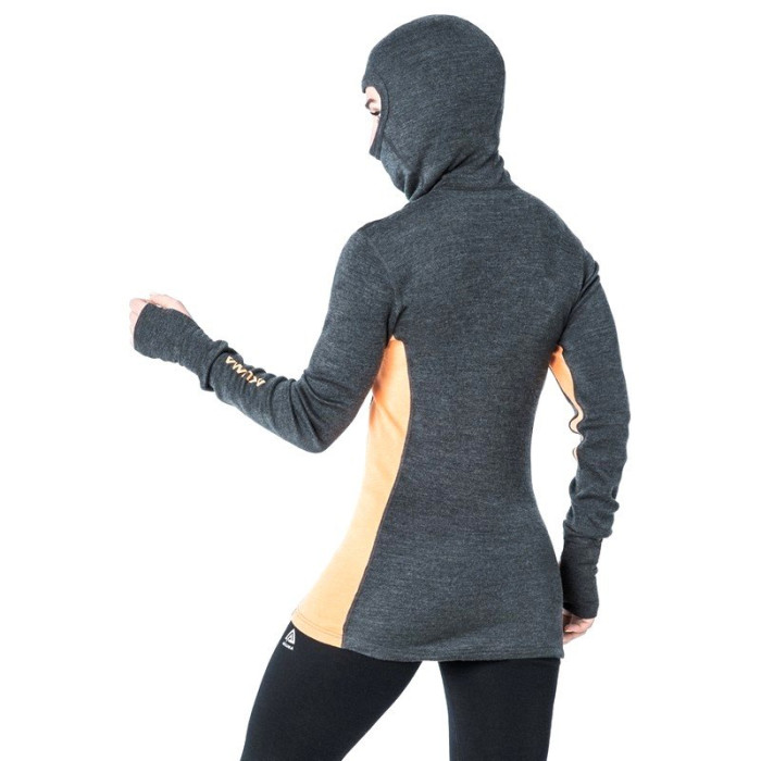 Худи женское Aclima WarmWool Hood Sweater Woman Marengo/MuskMelon, S  