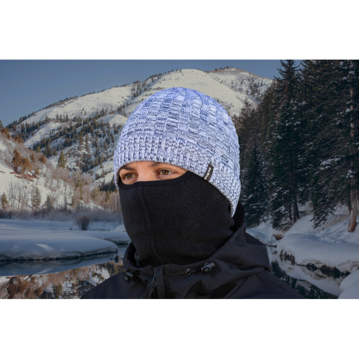 Водонепроницаемая шапка Dexshell Heathered Rib Knit Beanie, onesize (56-58 см), бело-серая  