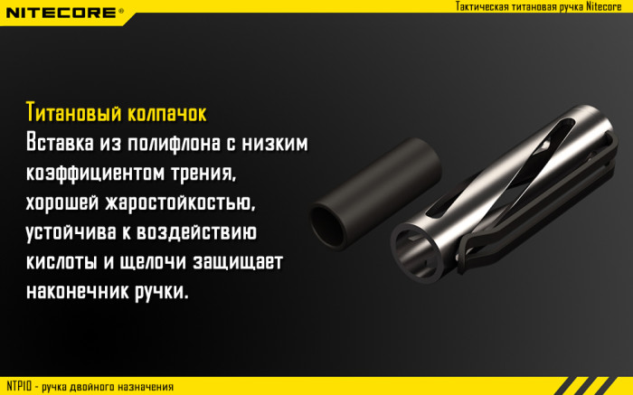 Тактическая ручка Nitecore NTP10, титановый сплав  