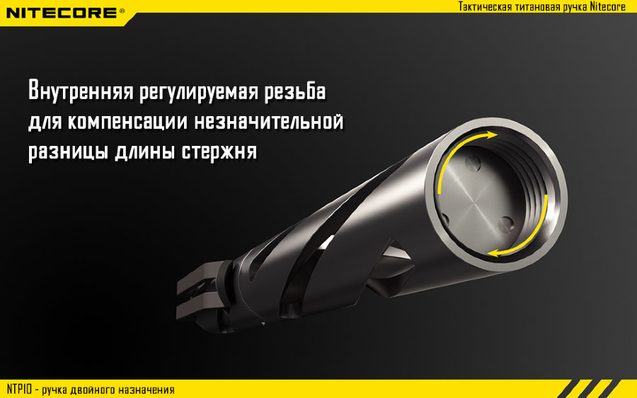 Тактическая ручка Nitecore NTP10, титановый сплав