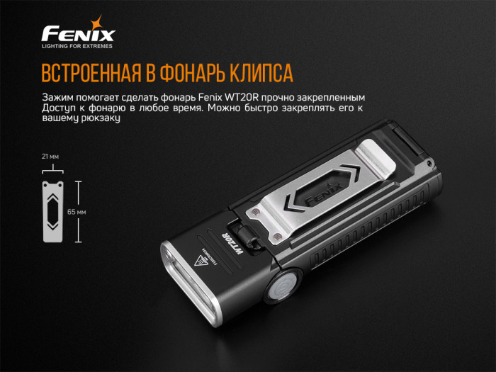 Карманный фонарь Fenix WT20R, 400 люмен  