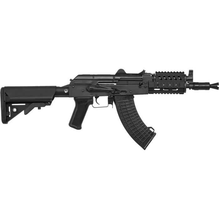 Страйкбольная винтовка LCT АКС-74У AEG 6 мм с тактическим обвесом и прикладом серии М  