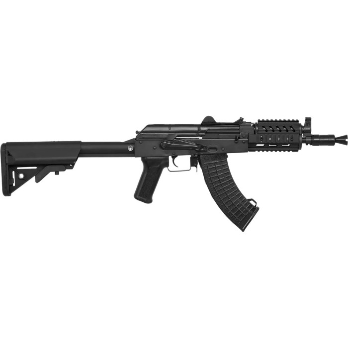Страйкбольная винтовка LCT АКС-74У AEG 6 мм с тактическим обвесом и прикладом серии М  