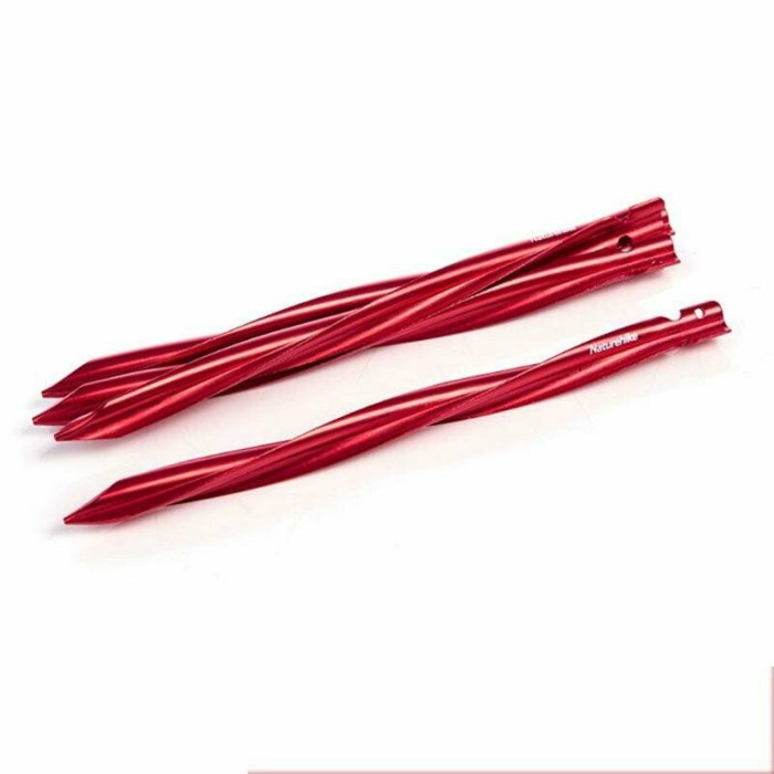Колья алюминиевые спиральные Naturehike NH17D024-D, 25 см, красный (4 шт.)  