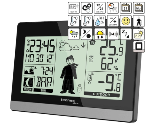 Метеостанция Technoline WS9612 - черная  