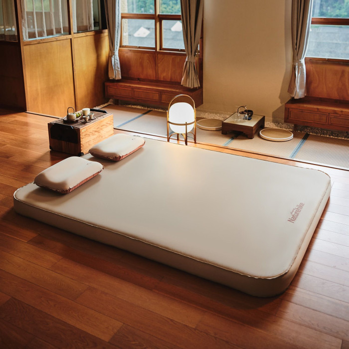 Матрас самонадувающийся 11 см двойной со встроенной помпой Naturehike CNH23DZ10002, бежевый  