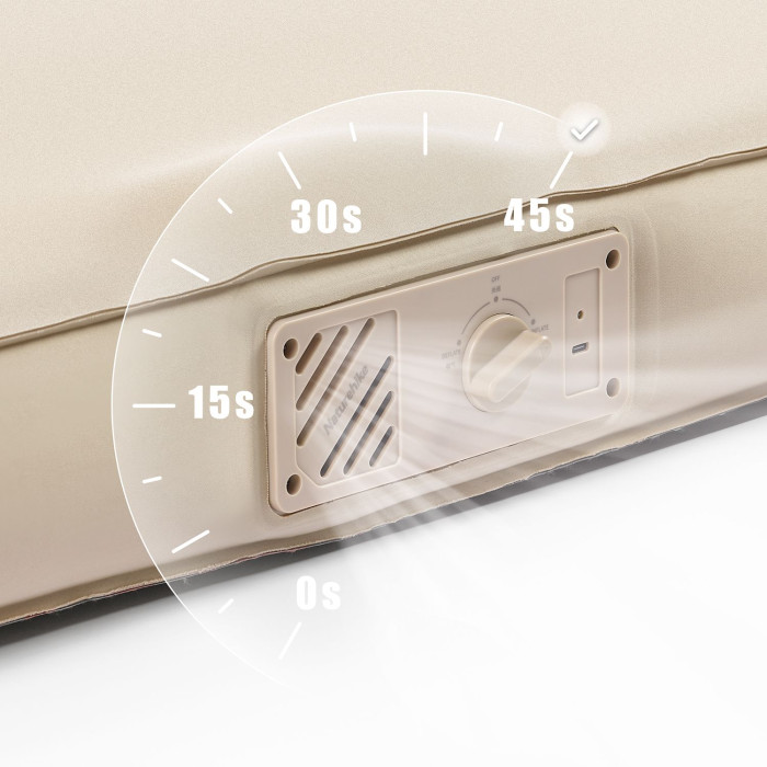 Матрас самонадувающийся 11 см двойной со встроенной помпой Naturehike CNH23DZ10002, бежевый  