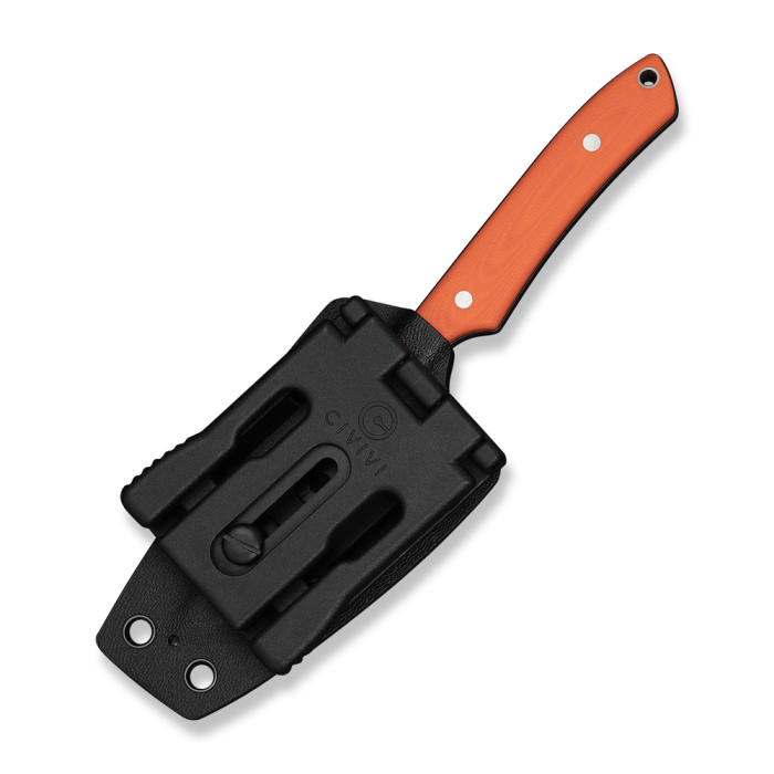 Нож фиксированный карманный Civivi High Grass Field Knife (7,4 см) 14C28N / G10 оранжевый с чехлом  