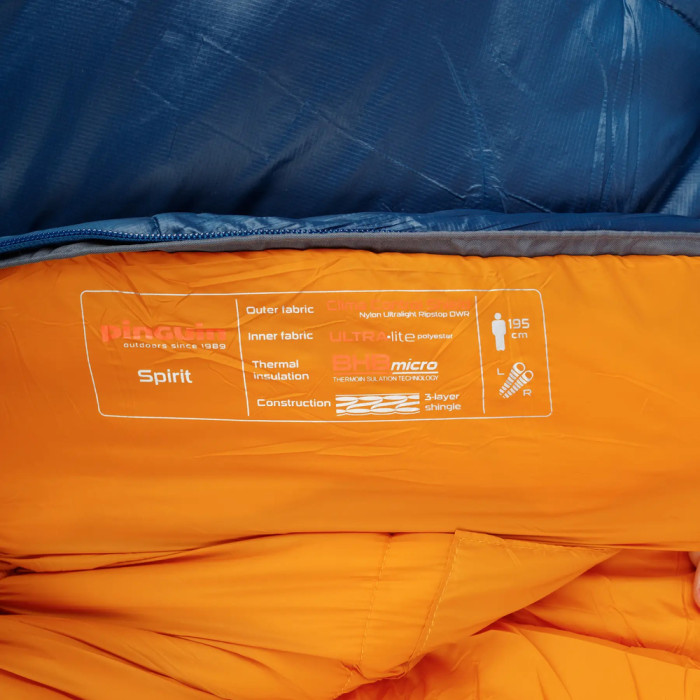 Спальный мешок Pinguin Spirit (-5/-12°C), 185 см - Left Zip, Blue (PNG 232158) 2020  