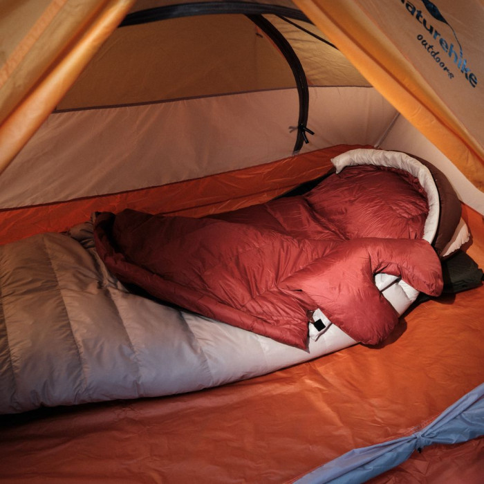 Спальник с натуральным пухом Naturehike Snowbird NH20YD001, р-р L, коричневый 720 г  