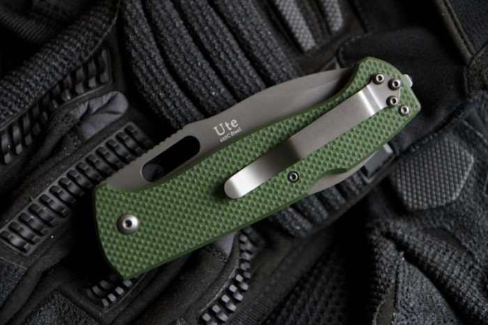 Нож Kizlyar Supreme Ute, сталь 440C, рукоять G10 (зеленый)  