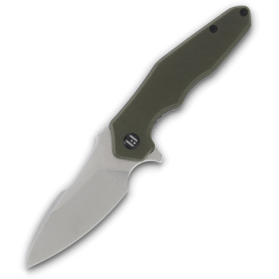 Нож Hightron Mini Ventura, D2, G10, зеленый, стальной stonewash клинок