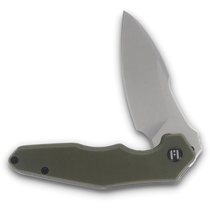 Нож Hightron Mini Ventura, D2, G10, зеленый, стальной stonewash клинок  