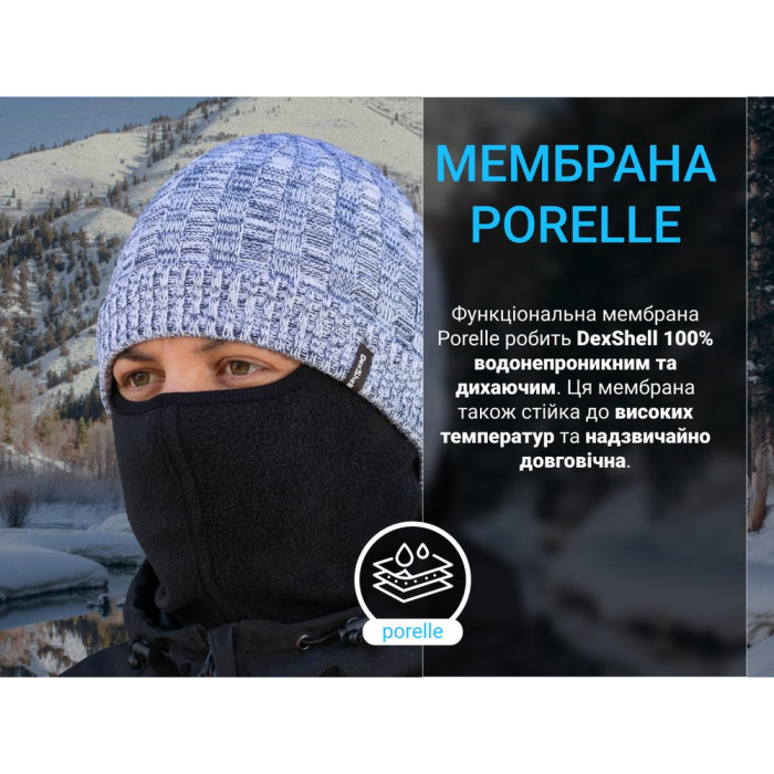 Водонепроницаемая шапка Dexshell Heathered Rib Knit Beanie, onesize (56-58 см), синий  