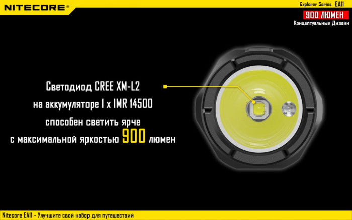 Карманный фонарь Nitecore EA11, 900 люмен  