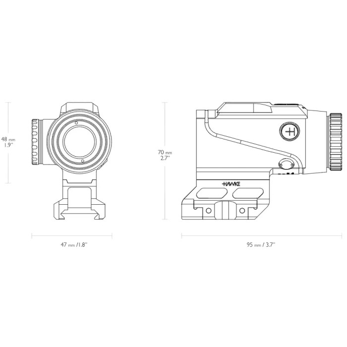 Прицел призматический Hawke Prism Sight 4x24 сетка 5,56 BDC Dot  