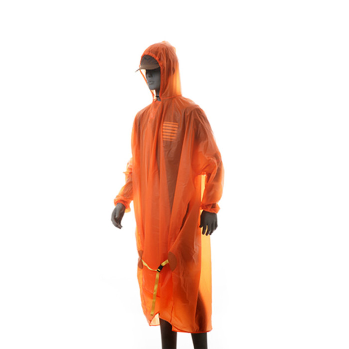 Плащ-дождевик 3 в 1 3F Ul Gear Poncho 210T Длинный рукав Оранжевый  