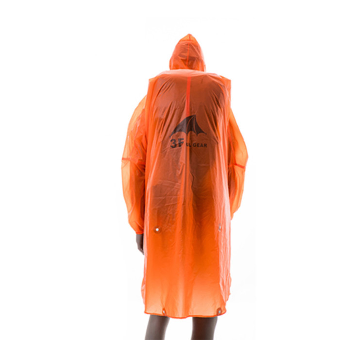Плащ-дождевик 3 в 1 3F Ul Gear Poncho 210T Длинный рукав Оранжевый  