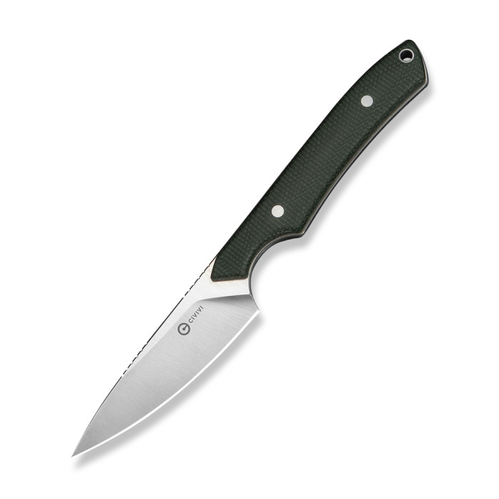 Нож фиксированный карманный Civivi High Grass Field Knife (7,4 см) 14C28N / Micarta зеленый с чехлом  