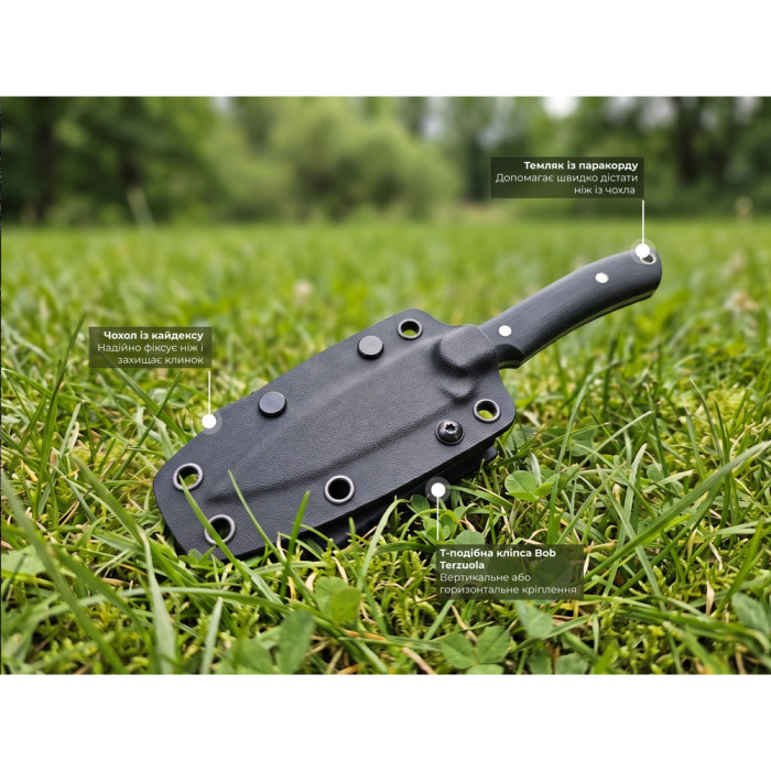 Нож фиксированный карманный Civivi High Grass Field Knife (7,4 см) 14C28N / Micarta зеленый с чехлом  