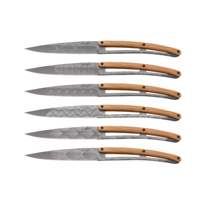 Набор ножей 6 Deejo Steak Knives, titan finish "Art Deco" 