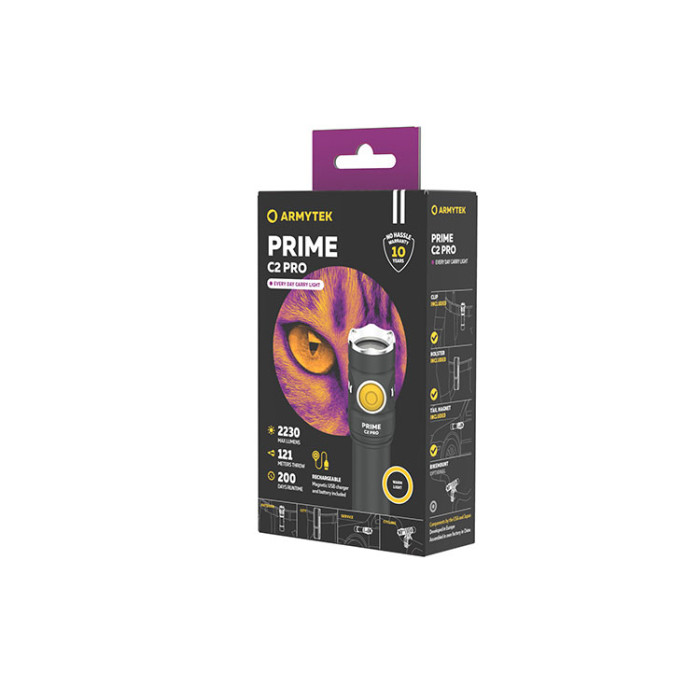 Фонарь Armytek Prime C2 PRO Magnet USB White  