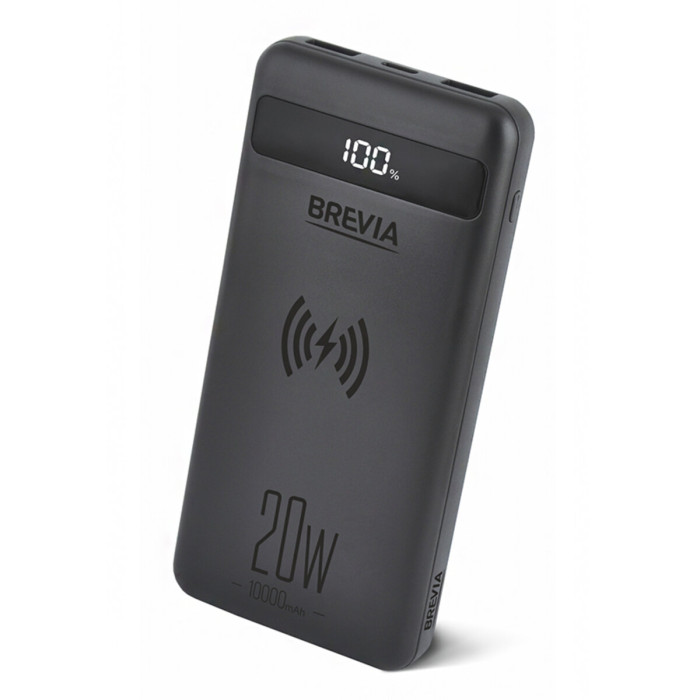 Повербанк (Power Bank) Brevia 10000mAh 20W Wireless Qi10W Li-Pol, LCD  